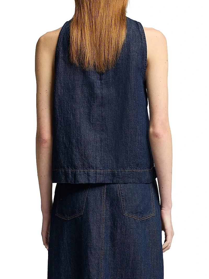 Sleeveless Denim Top