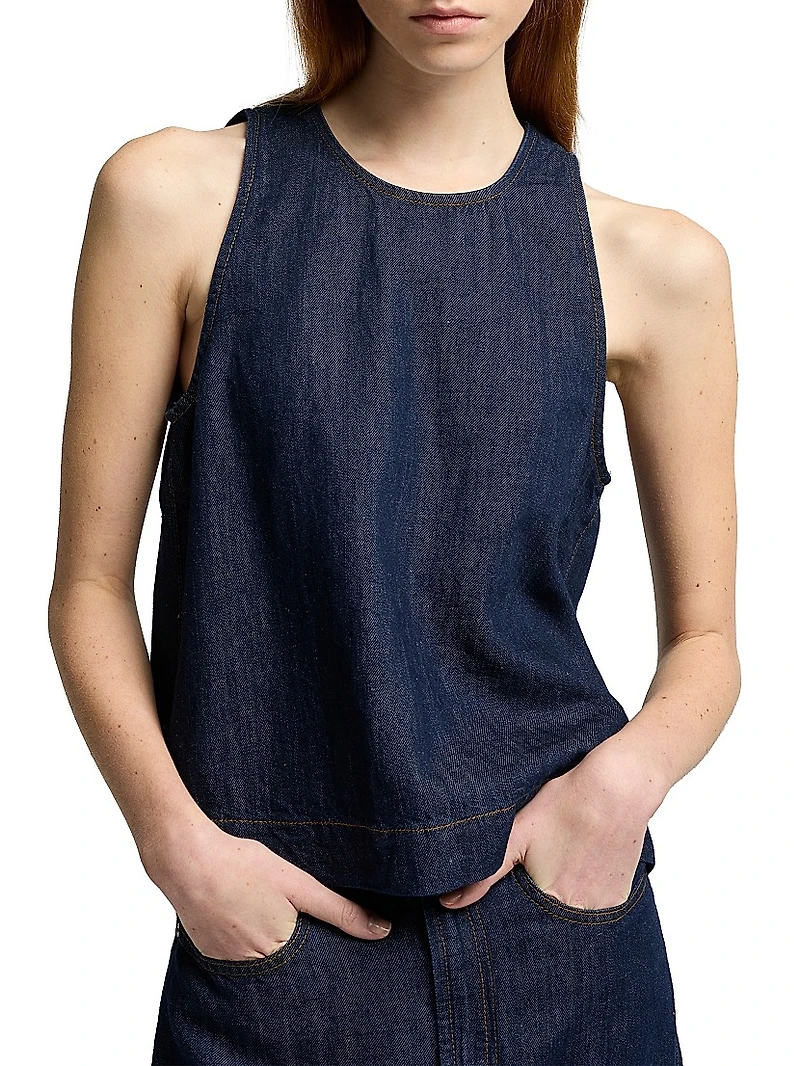 Sleeveless Denim Top