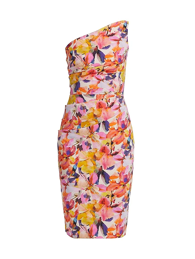 Angelina Floral One-Shoulder Cocktail Dress