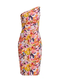 Angelina Floral One-Shoulder Cocktail Dress