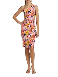Angelina Floral One-Shoulder Cocktail Dress