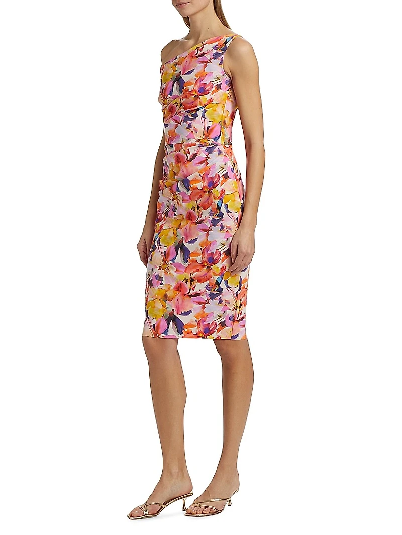 Angelina Floral One-Shoulder Cocktail Dress