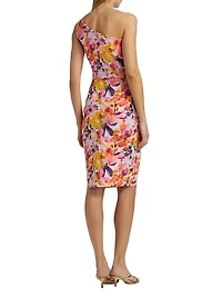Angelina Floral One-Shoulder Cocktail Dress