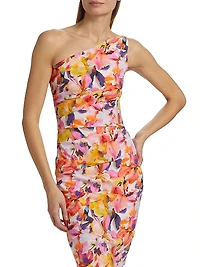 Angelina Floral One-Shoulder Cocktail Dress