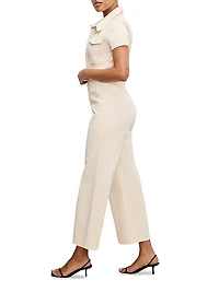 Fit For Success Twill Palazzo Crop Jumpsuit