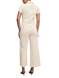 Fit For Success Twill Palazzo Crop Jumpsuit