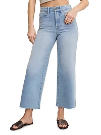 Compression Denim Good Waist Crop Palazzo Jeans