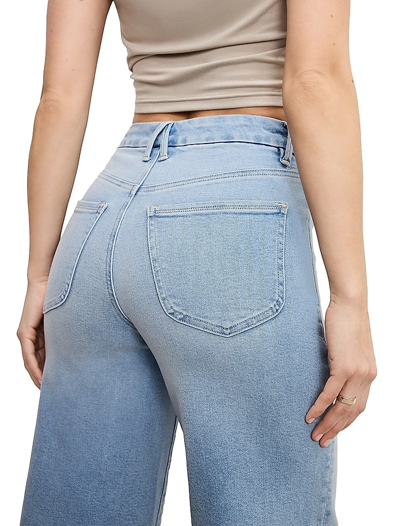 Compression Denim Good Waist Crop Palazzo Jeans