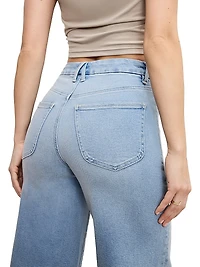 Compression Denim Good Waist Crop Palazzo Jeans