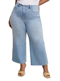 Compression Denim Good Waist Crop Palazzo Jeans