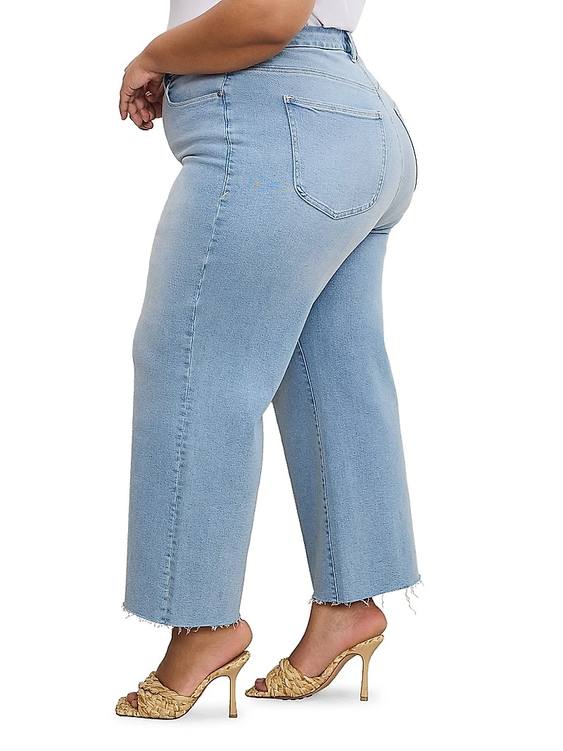 Compression Denim Good Waist Crop Palazzo Jeans