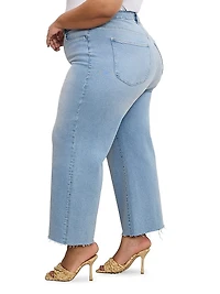 Compression Denim Good Waist Crop Palazzo Jeans