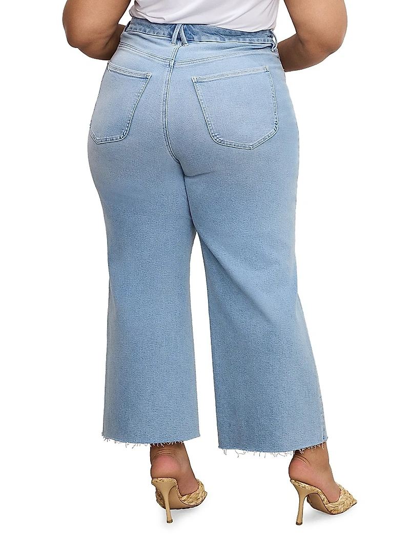 Compression Denim Good Waist Crop Palazzo Jeans