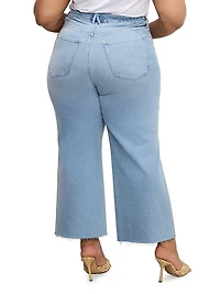 Compression Denim Good Waist Crop Palazzo Jeans