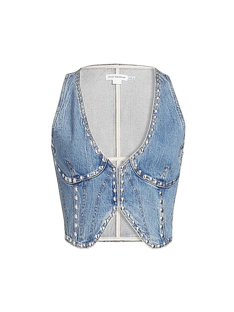 Studded Denim Vest