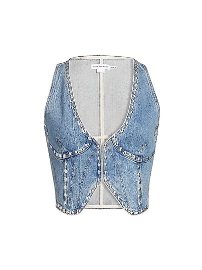 Studded Denim Vest