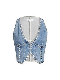 Studded Denim Vest