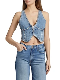 Studded Denim Vest