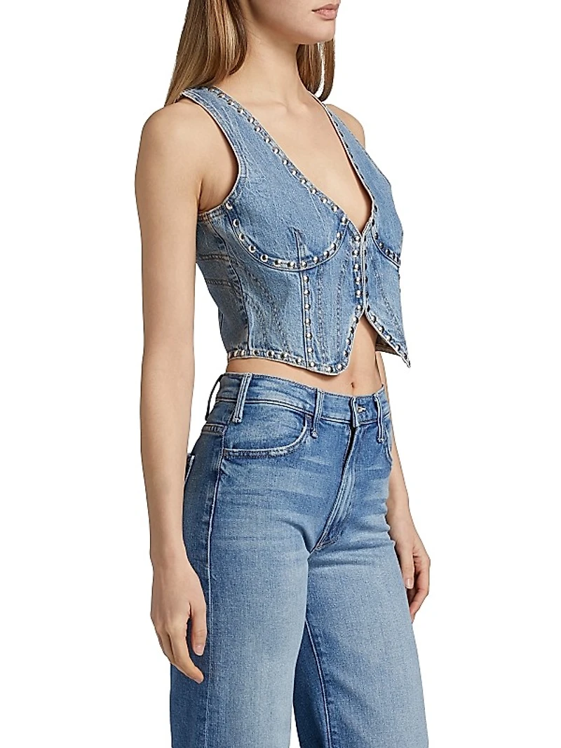 Studded Denim Vest