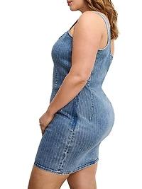 Denim Rhinestone Shift Dress