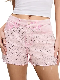 Good Girlfriend Studded Denim Shorts