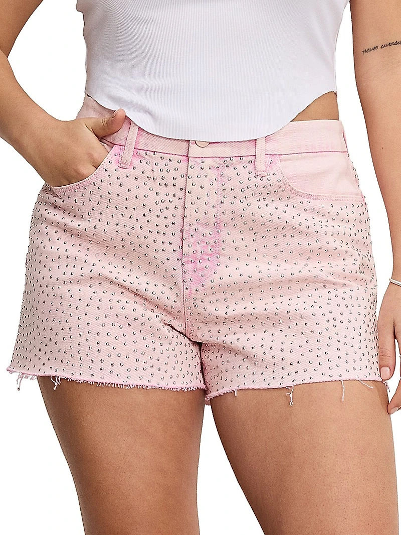 Good Girlfriend Studded Denim Shorts