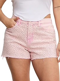 Good Girlfriend Studded Denim Shorts