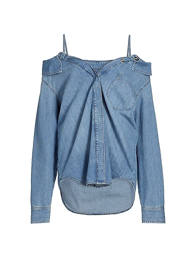 Denim Off-the-Shoulder Shirt