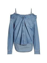Denim Off-the-Shoulder Shirt