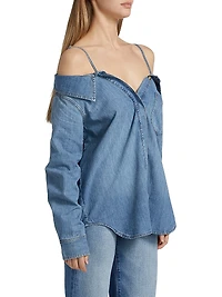Denim Off-the-Shoulder Shirt