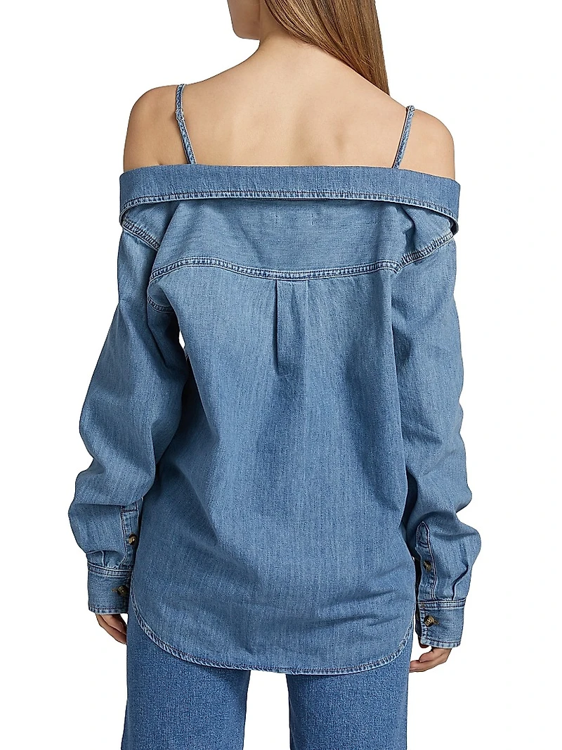 Denim Off-the-Shoulder Shirt