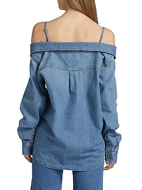 Denim Off-the-Shoulder Shirt