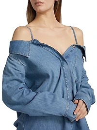 Denim Off-the-Shoulder Shirt