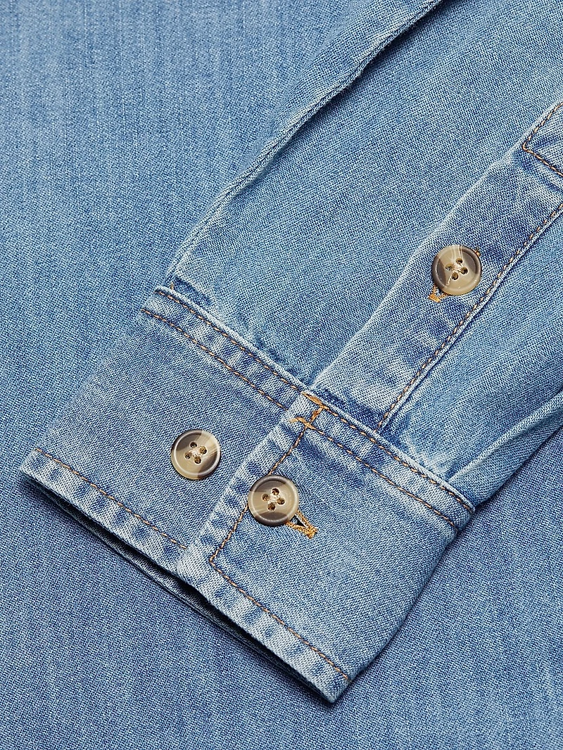 Denim Off-the-Shoulder Shirt