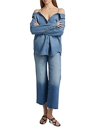 Denim Off-the-Shoulder Shirt