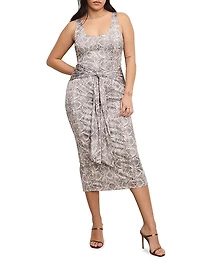 Slinky Jersey Ruched Midi-Dress