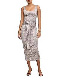 Slinky Jersey Ruched Midi-Dress