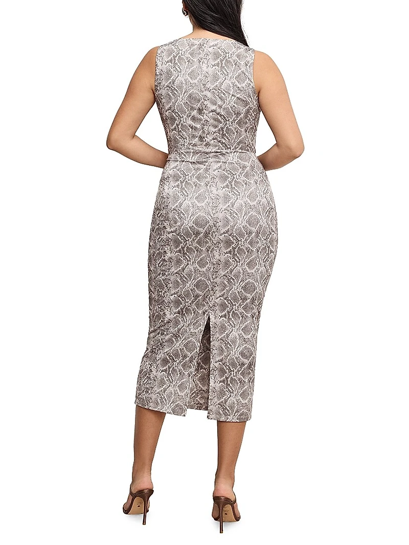 Slinky Jersey Ruched Midi-Dress