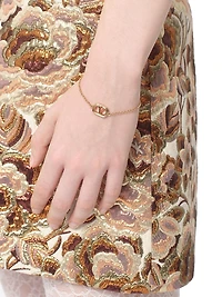 Oval Bracelet Metal and Swarovski Pearl