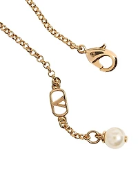 Oval Bracelet Metal and Swarovski Pearl