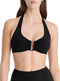Dedicace Ruched Halter Bikini Top