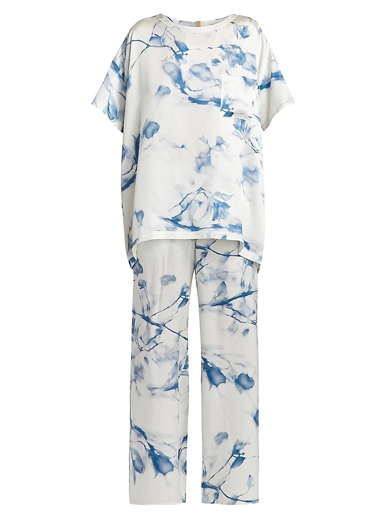 Tie-Dye Silk Lounge Set