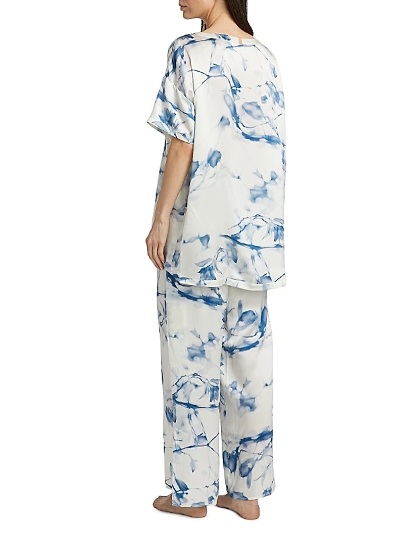 Tie-Dye Silk Lounge Set