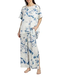 Tie-Dye Silk Lounge Set