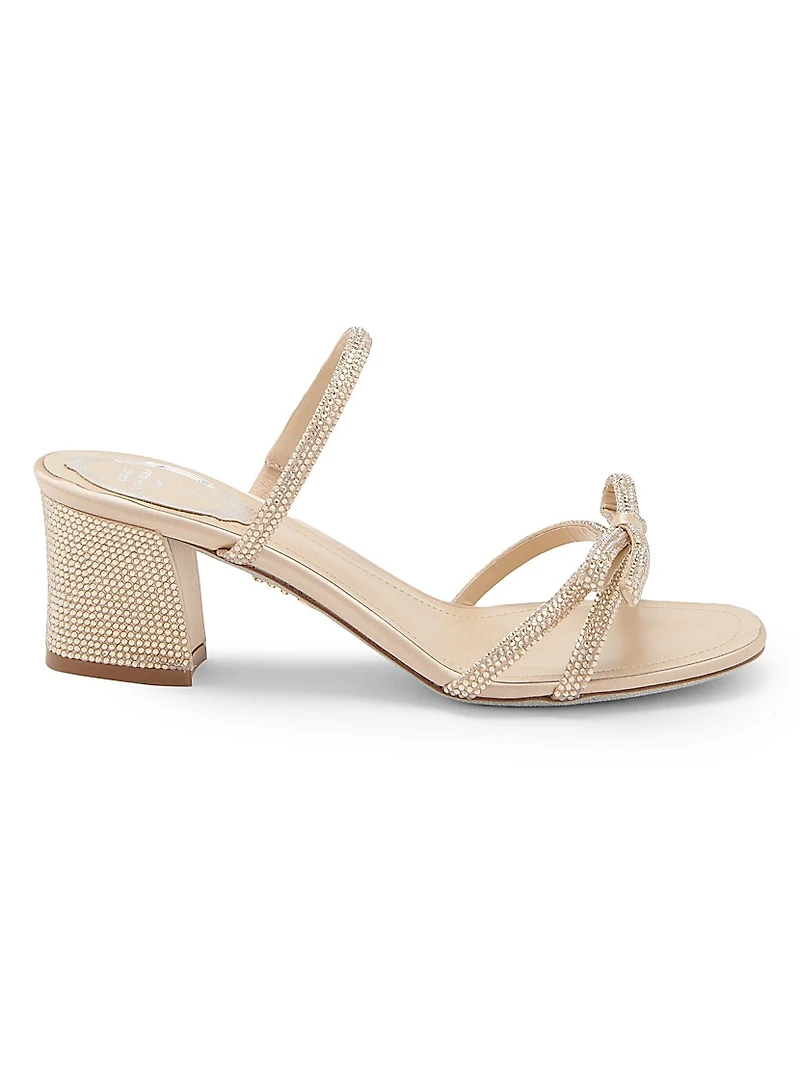 Embellished Satin Sandals