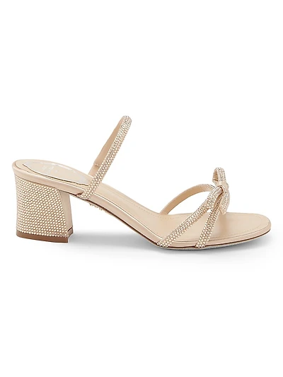 Embellished Satin Sandals