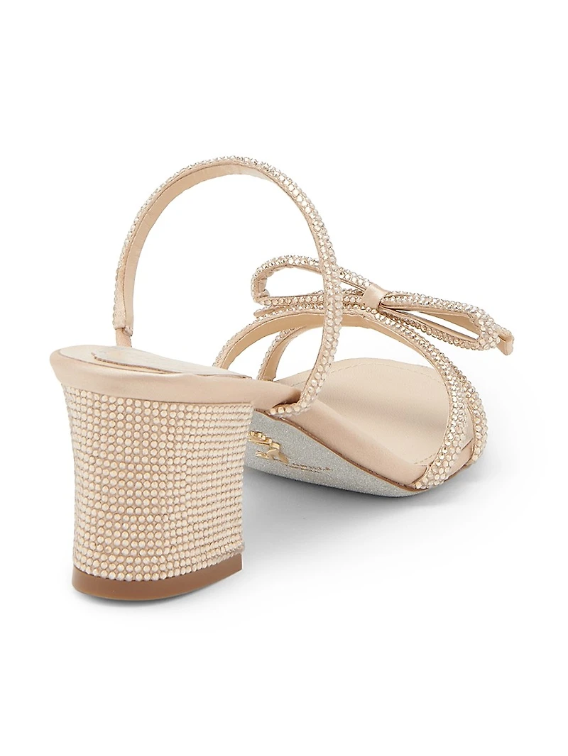 Embellished Satin Sandals