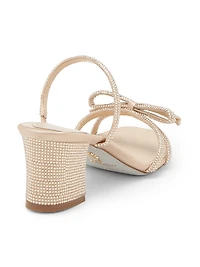 Embellished Satin Sandals