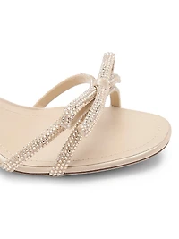 Embellished Satin Sandals