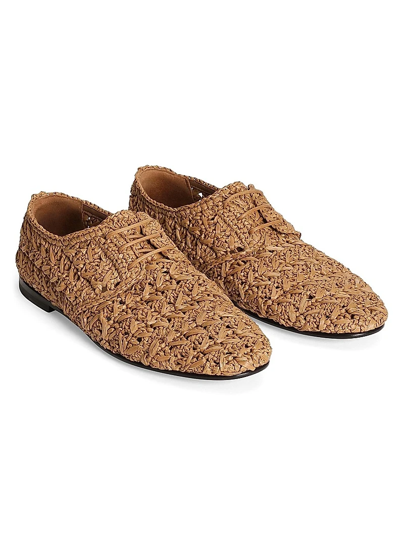 Derby Woven Lace-Up Shoes